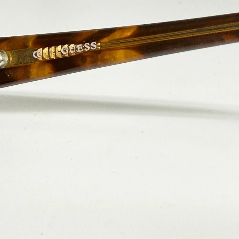 Guess GU 1564 TO Tortoise Shell Eyeglasses Rhinestone Zebra Accent 52-16-135